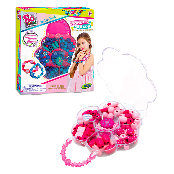 TASIA - Sada dřevěných korálků pro výrobu náramků A - 2 druhy