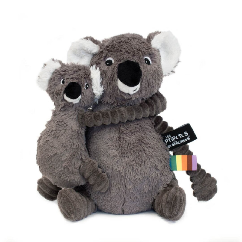 PTIPOTOS Plyšová koala Trankilou šedá - máma s miminkem