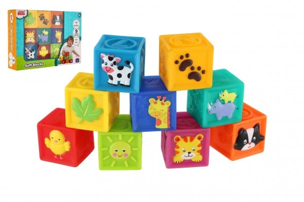 Teddies BABY Kostky měkké pískací 9 ks