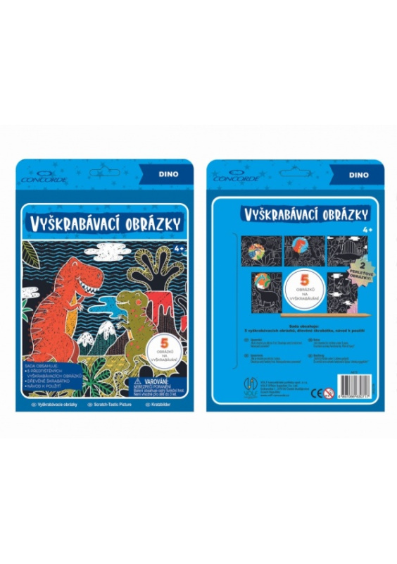 Vyškrabávací obrázky Concorde, Dino