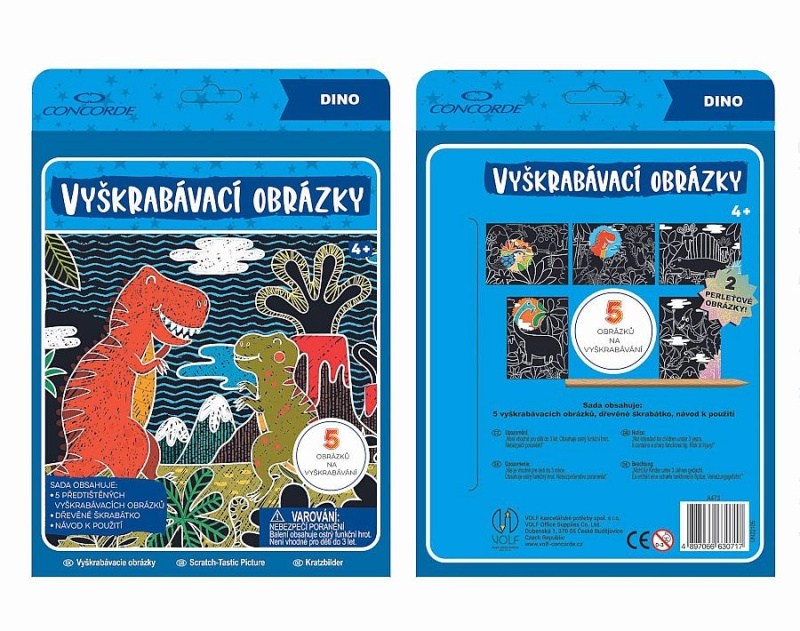 Vyškrabávací obrázky Concorde, Dino