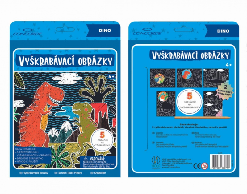 Vyškrabávací obrázky Concorde, Dino
