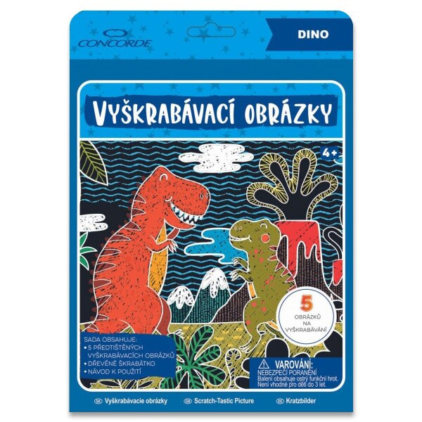 Vyškrabávací obrázky Concorde, Dino