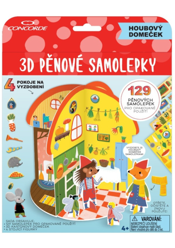 3D pěnové samolepky CONCORDE Houbový domeček CONCORDE