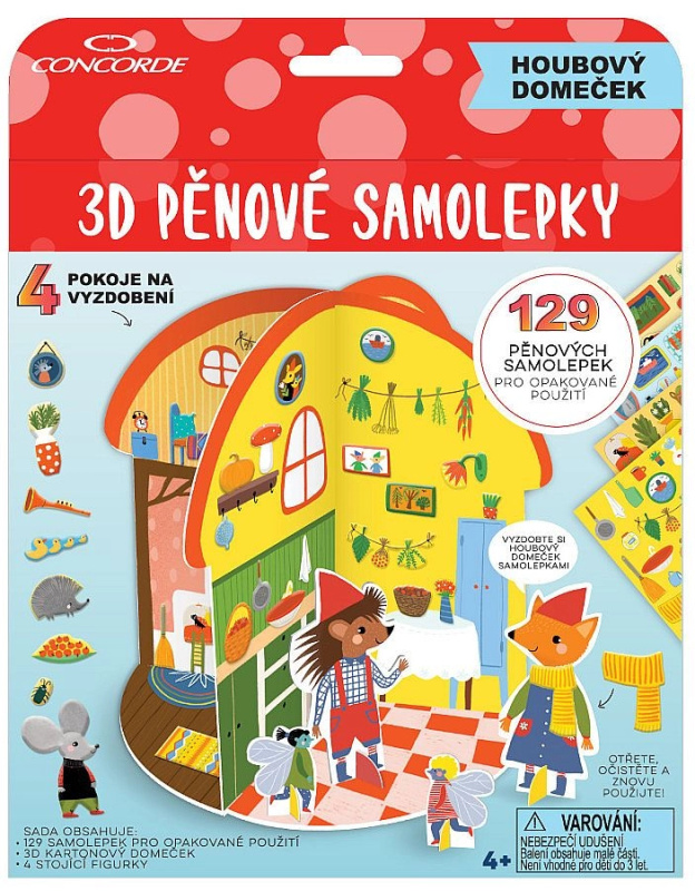 3D pěnové samolepky CONCORDE Houbový domeček CONCORDE