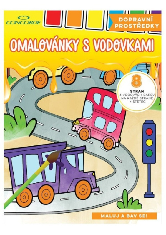 Omalovánky s vodovkami - Dopravní prostředky A4 - kniha z kategorie Omalovánky