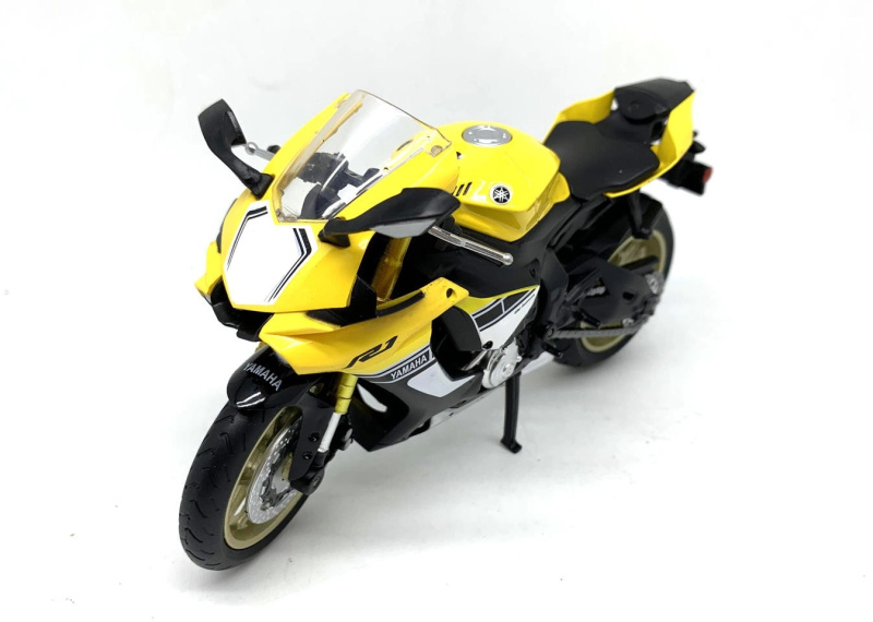 MSZ model motocyklu Yamaha YZF-R1 žlutý 1:12 - 1 kus