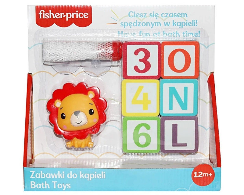 Hračka do vany Písmenka a číslice s figurkou lva Fisher Price