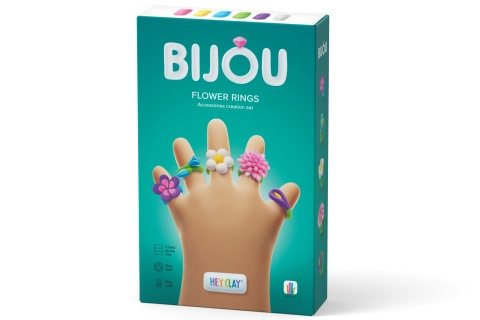 HEY CLAY Bijou květinové prstýnky – kreativní sada z modelovací hmoty