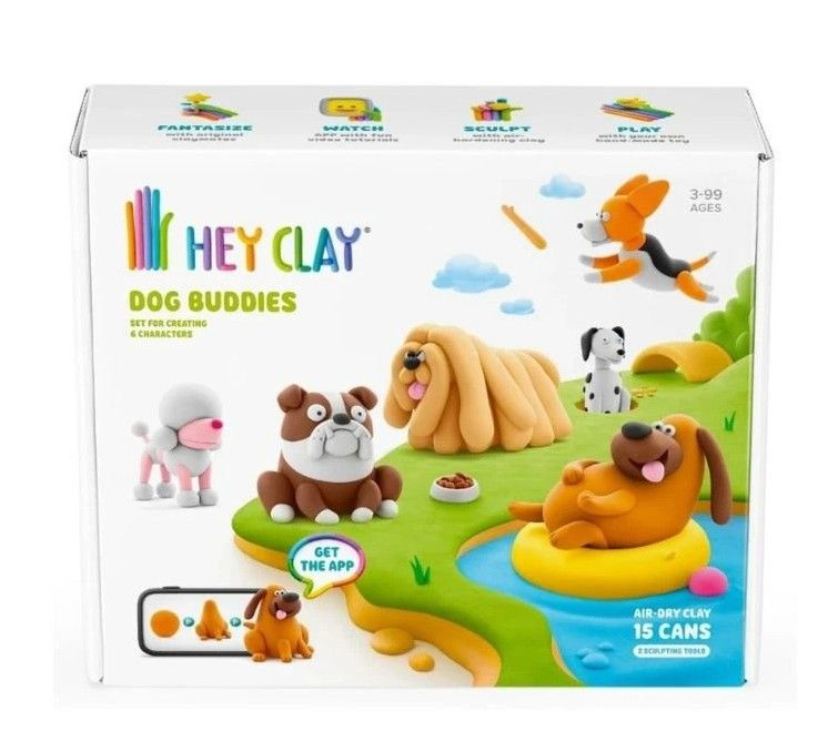 HEY CLAY SET DOG BUDDIES 15PK CEE