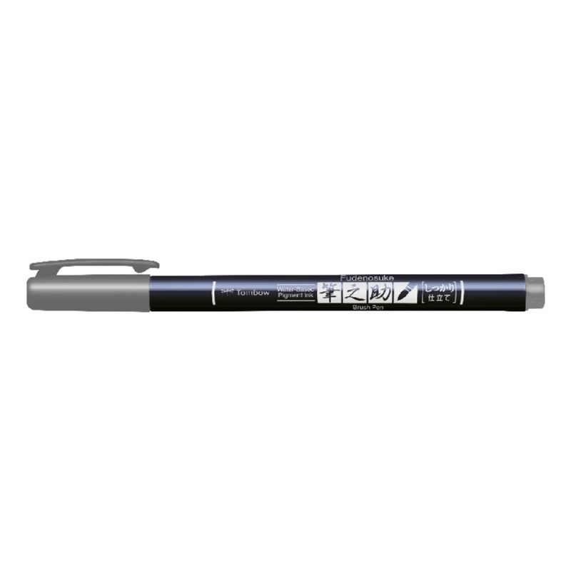 Tombow Štětcový fix Tombow Fudenosuke, tvrdý hrot - VYBERTE ODSTÍN - Štětcový fix Tombow Fudenosuke, tvrdý hrot - šedý