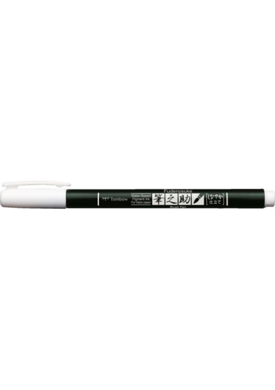 Tombow Štětcový fix Tombow Fudenosuke, měkký hrot - VYBERTE ODSTÍN - Štětcový fix Tombow Fudenosuke Pastel, měkký hrot - bílý