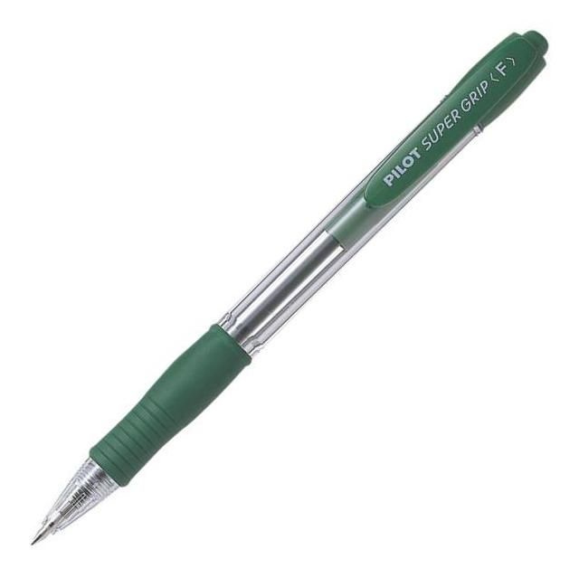 Kuličkové pero Pilot Super Grip - zelená náplň, 0,22 mm