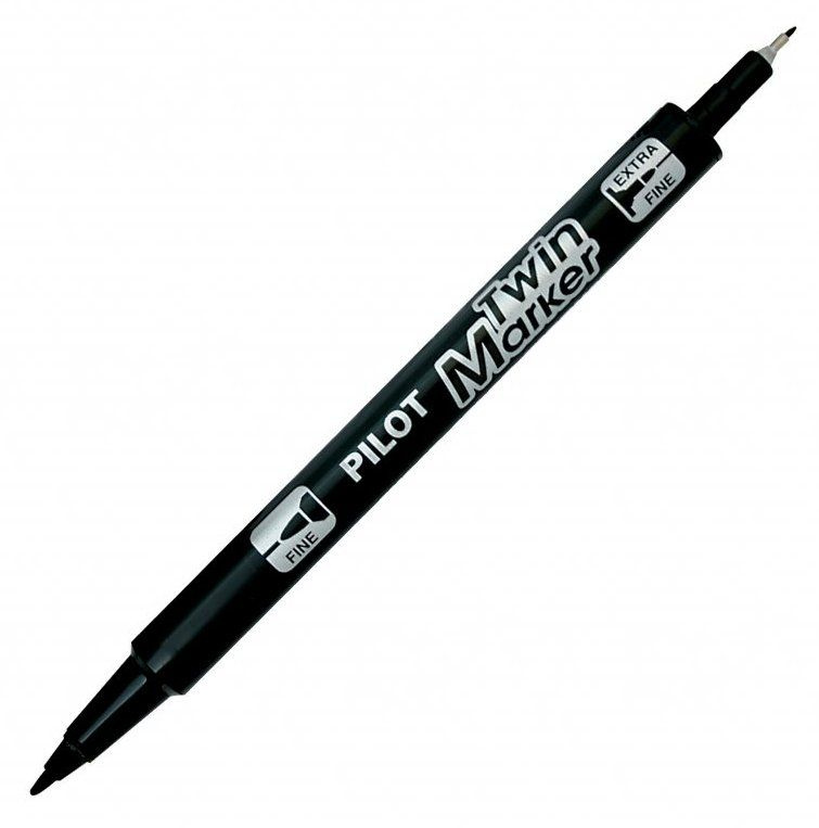Pilot Twin Marker - permanentní popisovač - černý