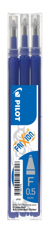 Náplň pro gelový roller Pilot Frixion 0,25 mm - modrá, 3 ks