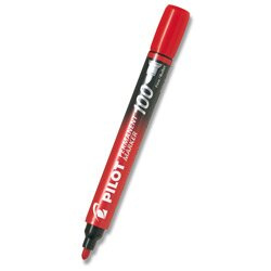 Permanentní popisovač Pilot 100  - červený, kulatý hrot
