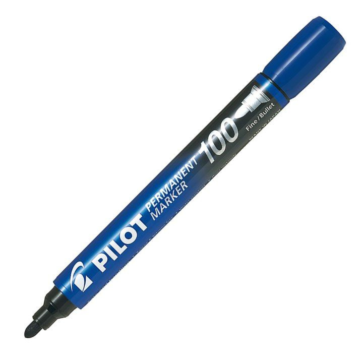 Permanentní popisovač Pilot 100  - modrý, kulatý hrot