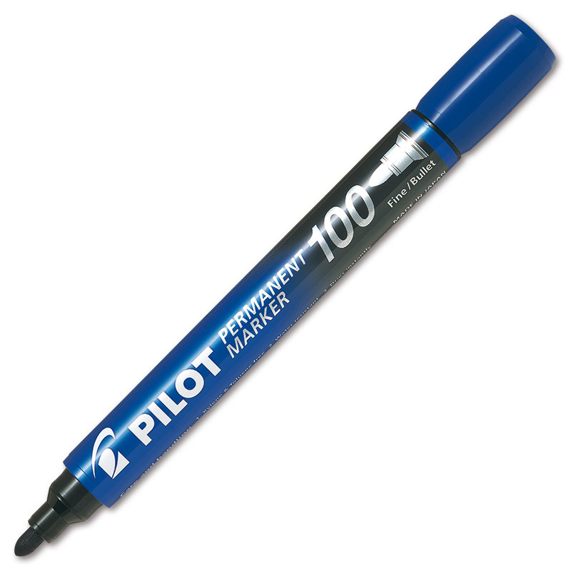Permanentní popisovač Pilot 100  - modrý, kulatý hrot