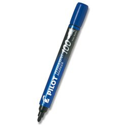 Permanentní popisovač Pilot 100  - modrý, kulatý hrot
