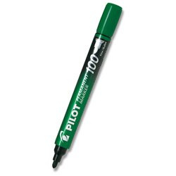 Permanentní popisovač Pilot 100  - zelený, kulatý hrot