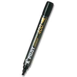 Permanentní popisovač Pilot 400  - černý, zkosený hrot