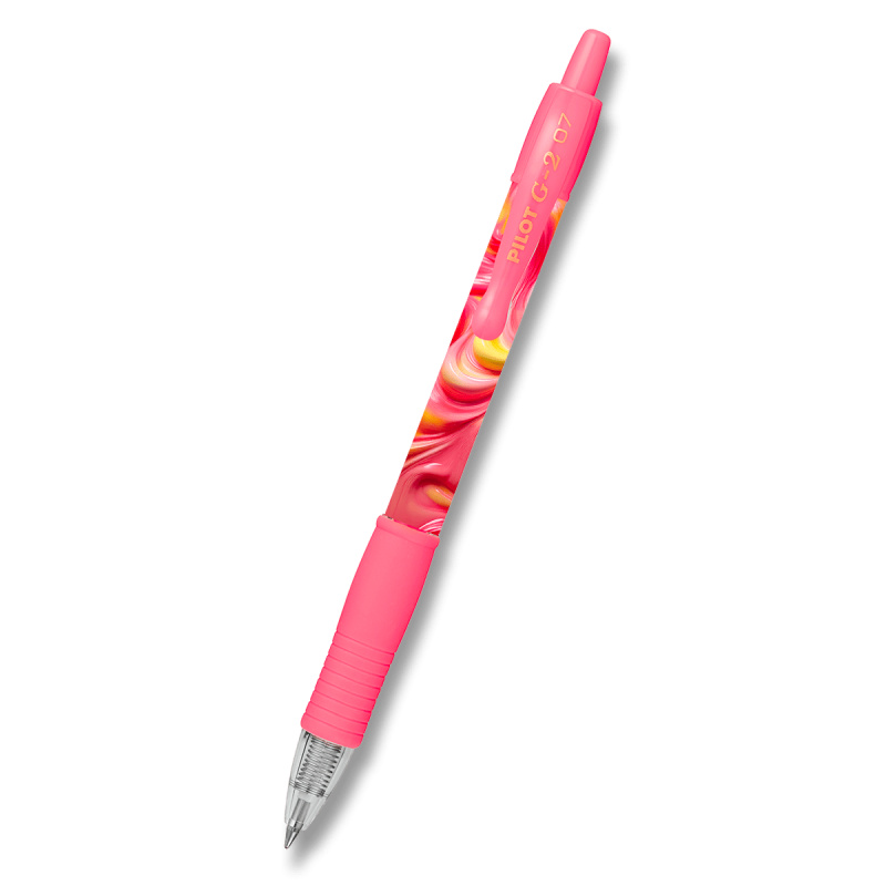 Gelový roller Pilot G-2 07 Flow - 0,32 mm, růžový, modrý inkoust
