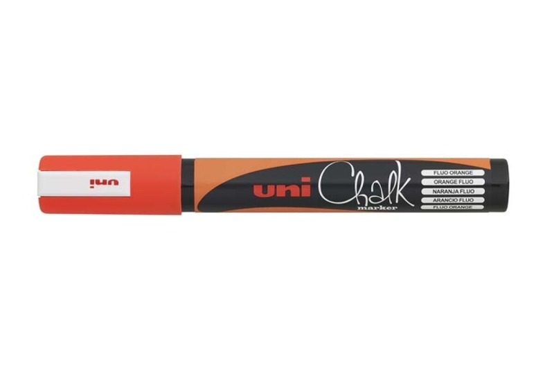 Křídový popisovač UNI s kulatým hrotem 1,8 - 2,5 mm - fluo-oranžový