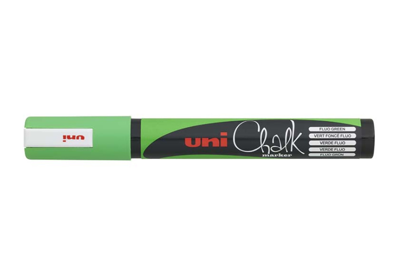 Křídový popisovač UNI s kulatým hrotem 1,8 - 2,5 mm - fluo-zelený