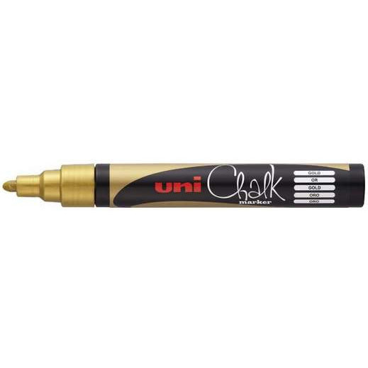 Křídový popisovač Uni Chalk Marker - zlatý Aladine