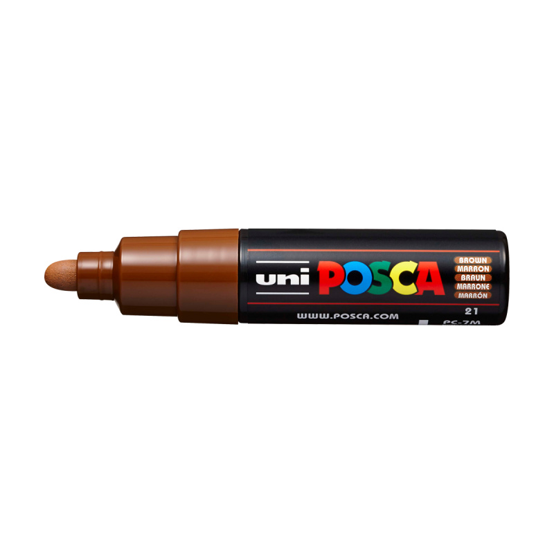 Posca akrylový popisovač PC-7M, 4,5 - 5,5 mm, hnědá (s kulatým silným hrotem)