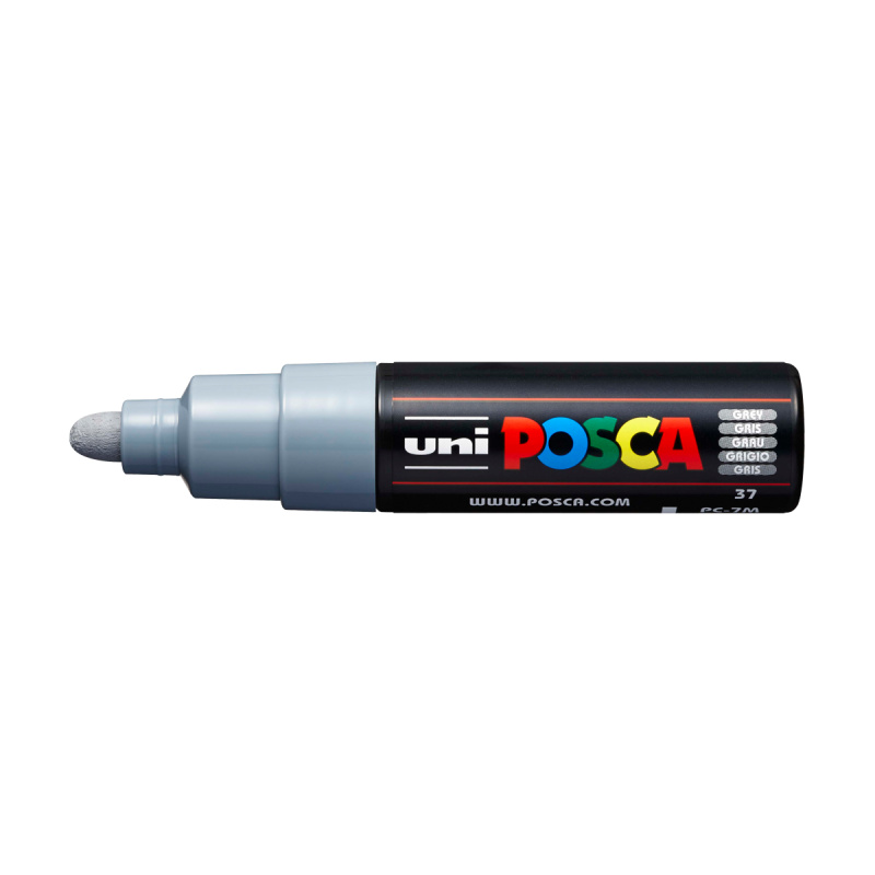 Posca akrylový popisovač PC-7M, 4,5 - 5,5 mm, šedá (s kulatým silným hrotem)