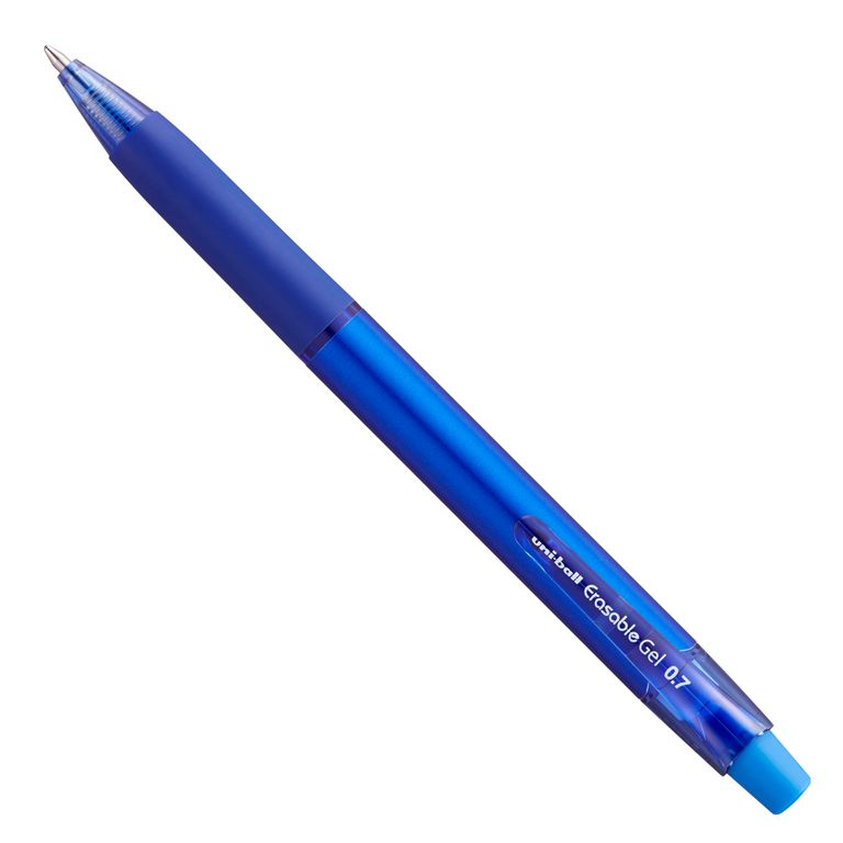 Gumovatelné pero stiskací UNI 0,7 mm - modré