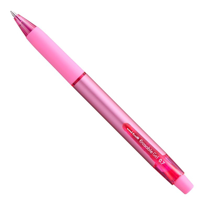 Gumovatelné pero stiskací UNI 0,7 mm - růžové