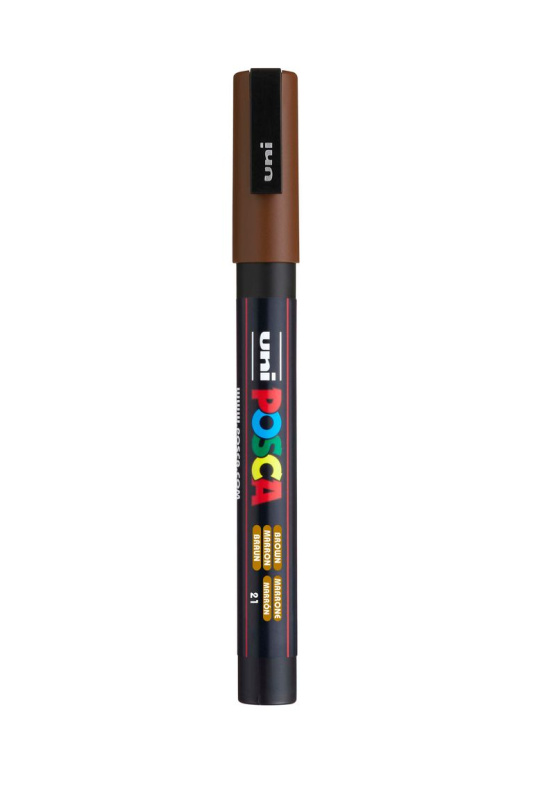 Akrylový popisovač POSCA, PC-3M, 0,9-1,3 mm, hnědý
