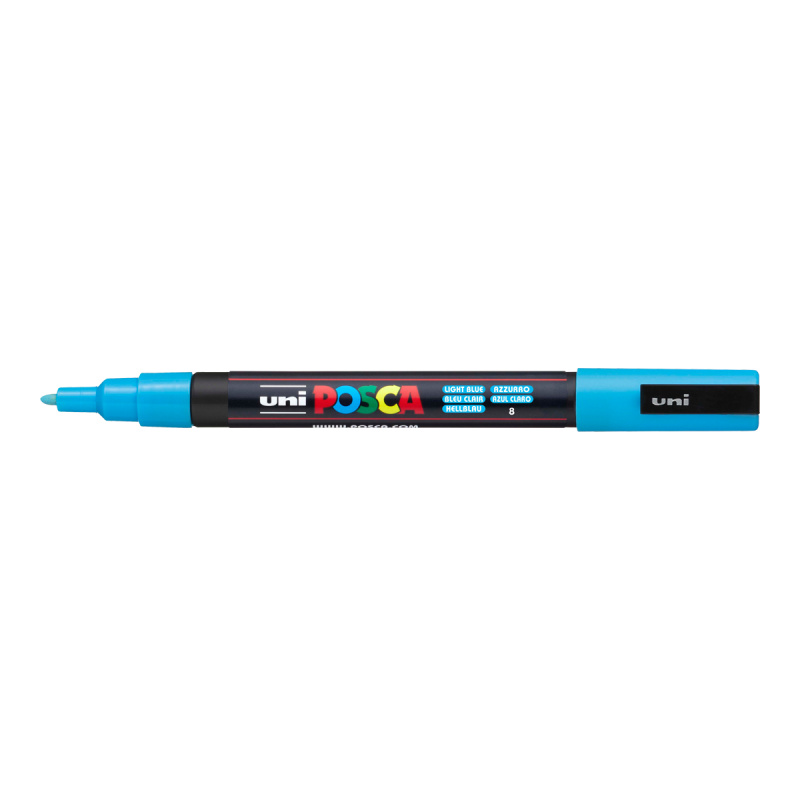 Akrylový popisovač POSCA, PC-3M, 0,9-1,3 mm, sv. modrý