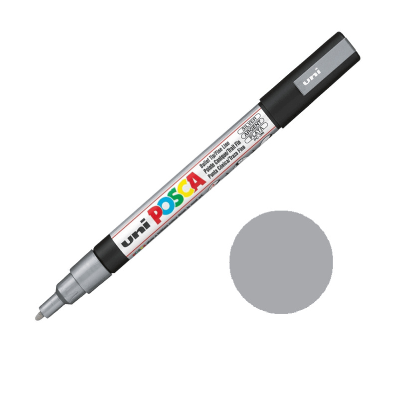 Posca Akrylový fix Posca PC-3M - VYBERTE ODSTÍN - Akrylový fix Posca PC-3M - stříbrný