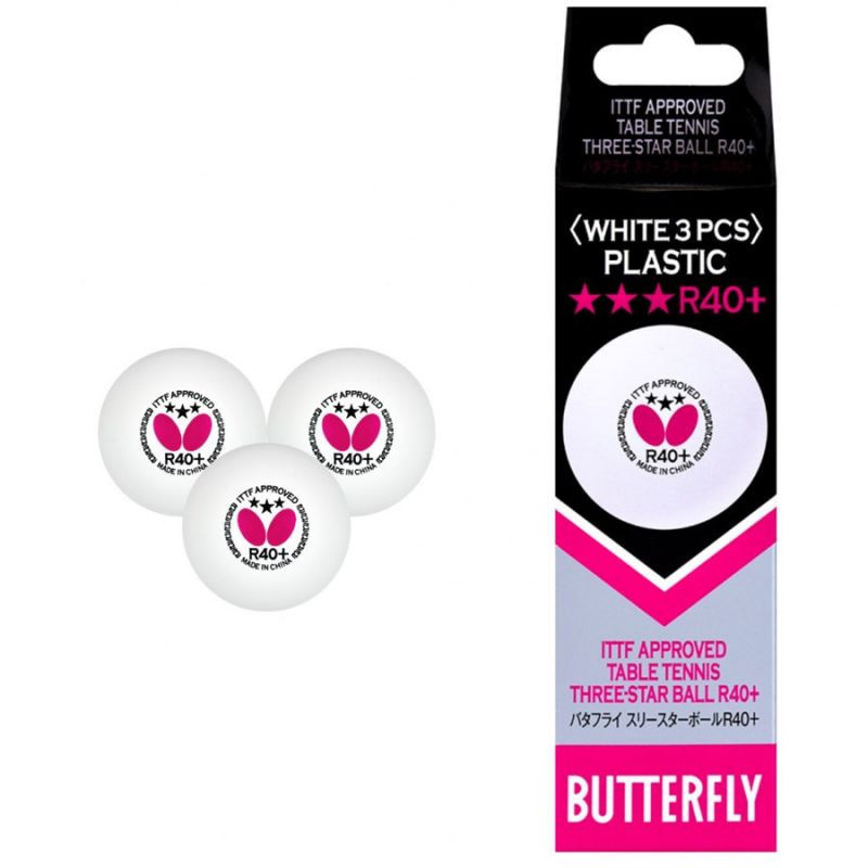 Míčky na stolní tenis Butterfly R40+ *** 3 ks S924903 stolní tenis
