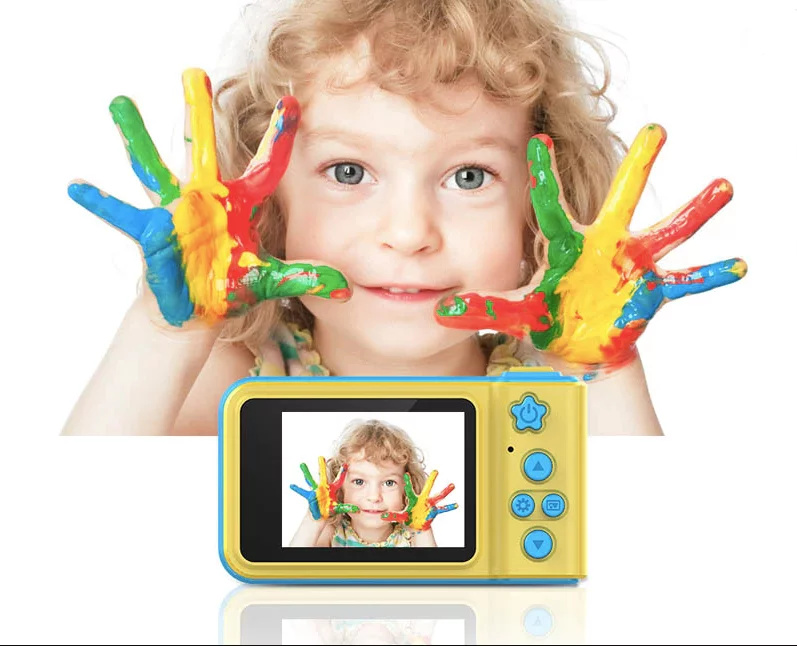 Zaparkorun Dětský mini fotoaparát s kamerou - žluto-modrý