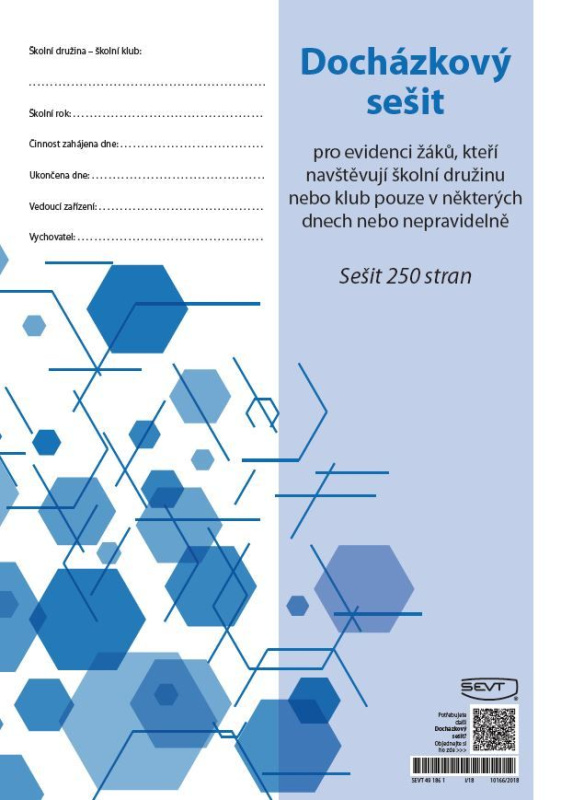 Docházkový sešit pro žáky, kteří navštěvují školní družinu nebo klub