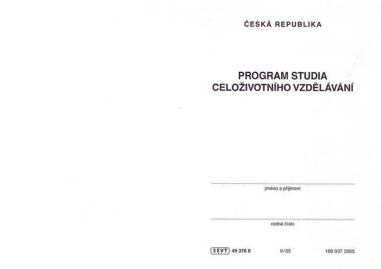 Výkaz o studiu v programu celoživotního vzdělání