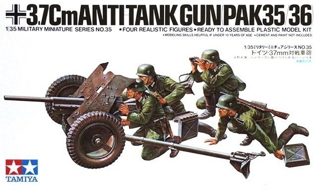 Tamiya 3 7Cm Antitank Gun PAK 35/36 35035 1:35