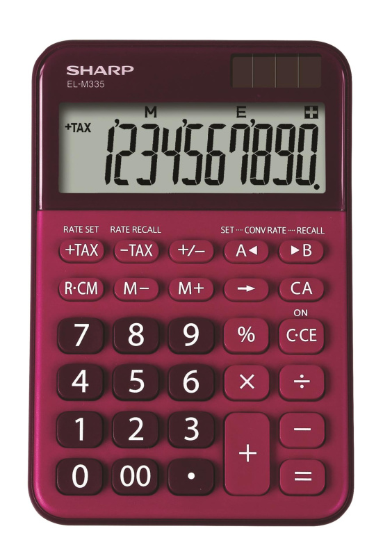 Stolní kalkulačka Sharp ELM335BRD - 10-míst, červená