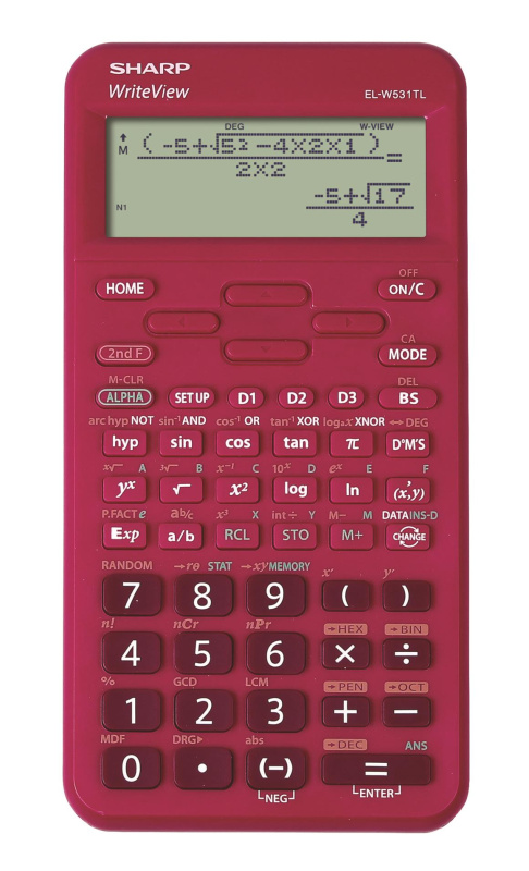 Vědecká kalkulačka Sharp EL-W531TL - 16 míst, červená