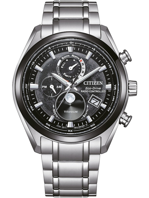 Citizen BY1018-80E Eco-Drive moon phase Titanium Radio Controlled 43mm