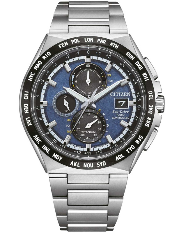 Citizen AT8238-84L Eco-Drive Super-Titanium radio controlled Chronograph 44mm 10ATM