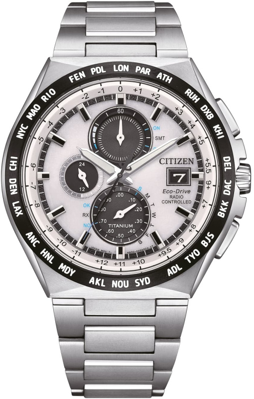 Citizen AT8238-84A Eco-Drive Super-Titanium radio controlled Chronograph 44mm 10ATM