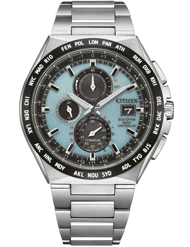 Citizen AT8238-84M Eco-Drive Super-Titanium radio controlled Chronograph 44mm 10ATM