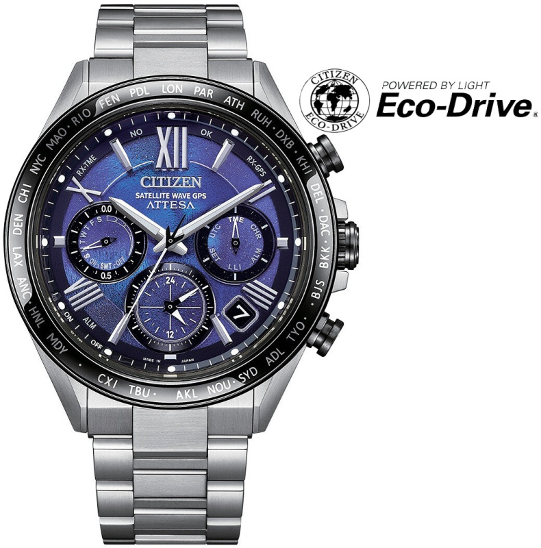 Citizen CC4075-50L Attesa Satellite Wave GPS Eco Drive Titanium 45mm 10ATM