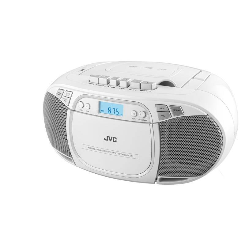 Radiomagnetofon s CD JVC RC-E451W / 3,2 W / LCD displej / CD / CD-R/RW / bílá Varianta: ivi1