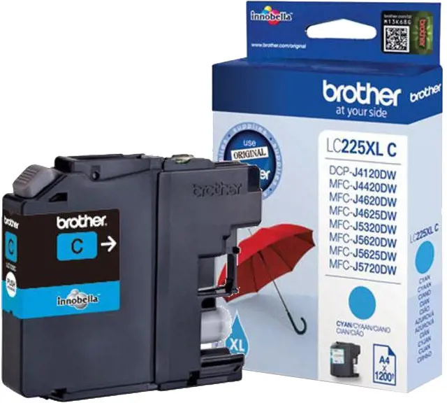 Brother LC225XLC tyrkysová